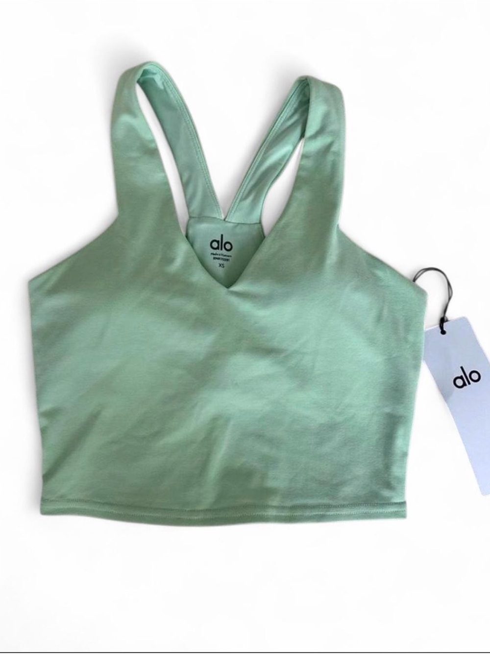Alo real bra tank in spearmint xs